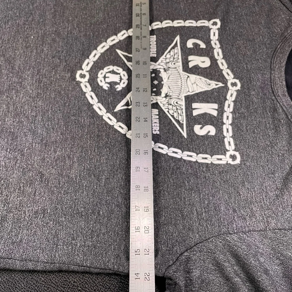 Crooks & Castles heather grey crew neck graphic sweatshirt sz XL